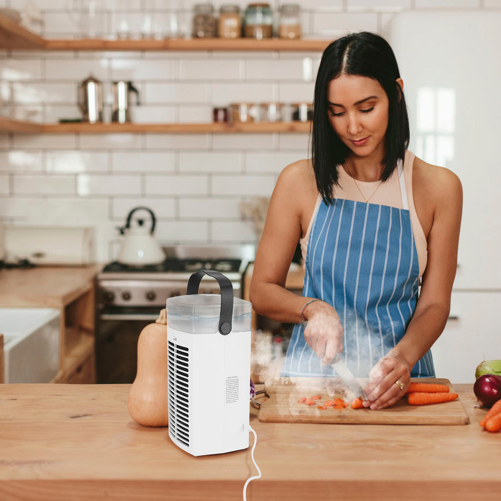 4 In 1 Portable Air Conditioner Fan Evaporative Air Cooler Water Mist Cooling Fan For Desktop 3 Speeds Nightlight
