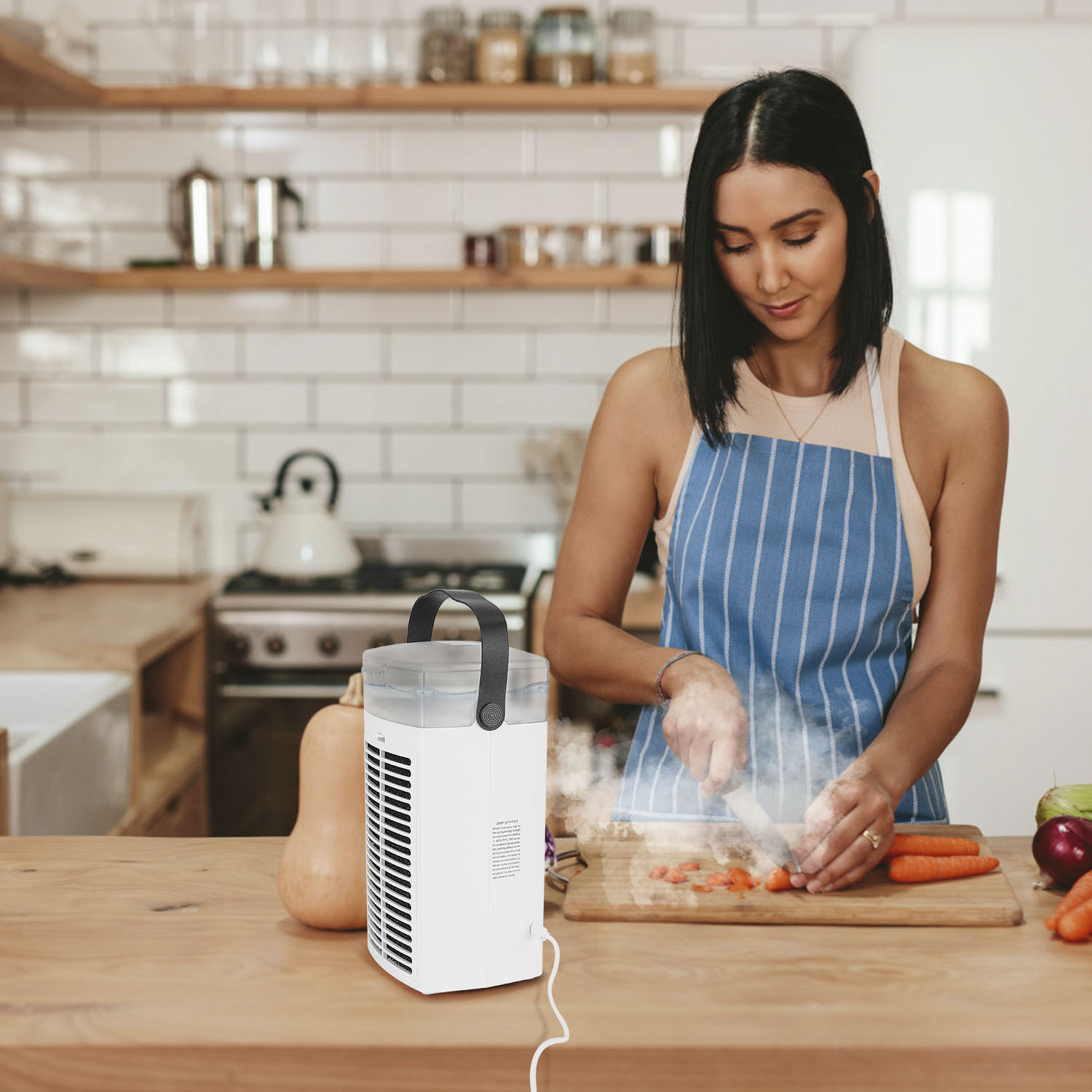 4 In 1 Portable Air Conditioner Fan Evaporative Air Cooler Water Mist Cooling Fan For Desktop 3 Speeds Nightlight