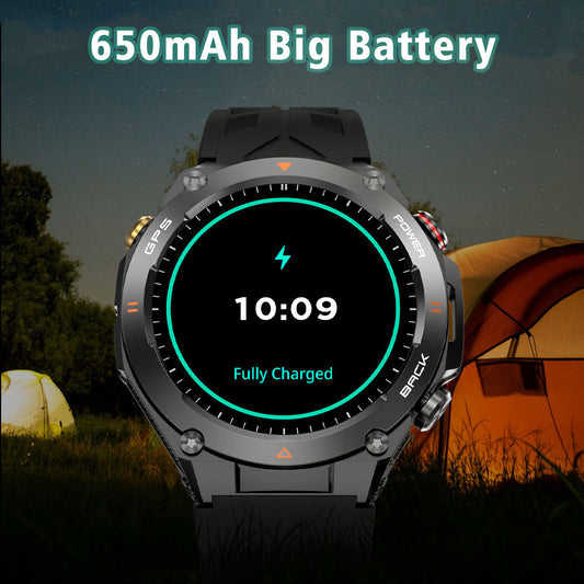 SENBONO GPS Smart Watch Men 1.45" HD Built-In GPS Altimeter Barometer Compass AI Voice