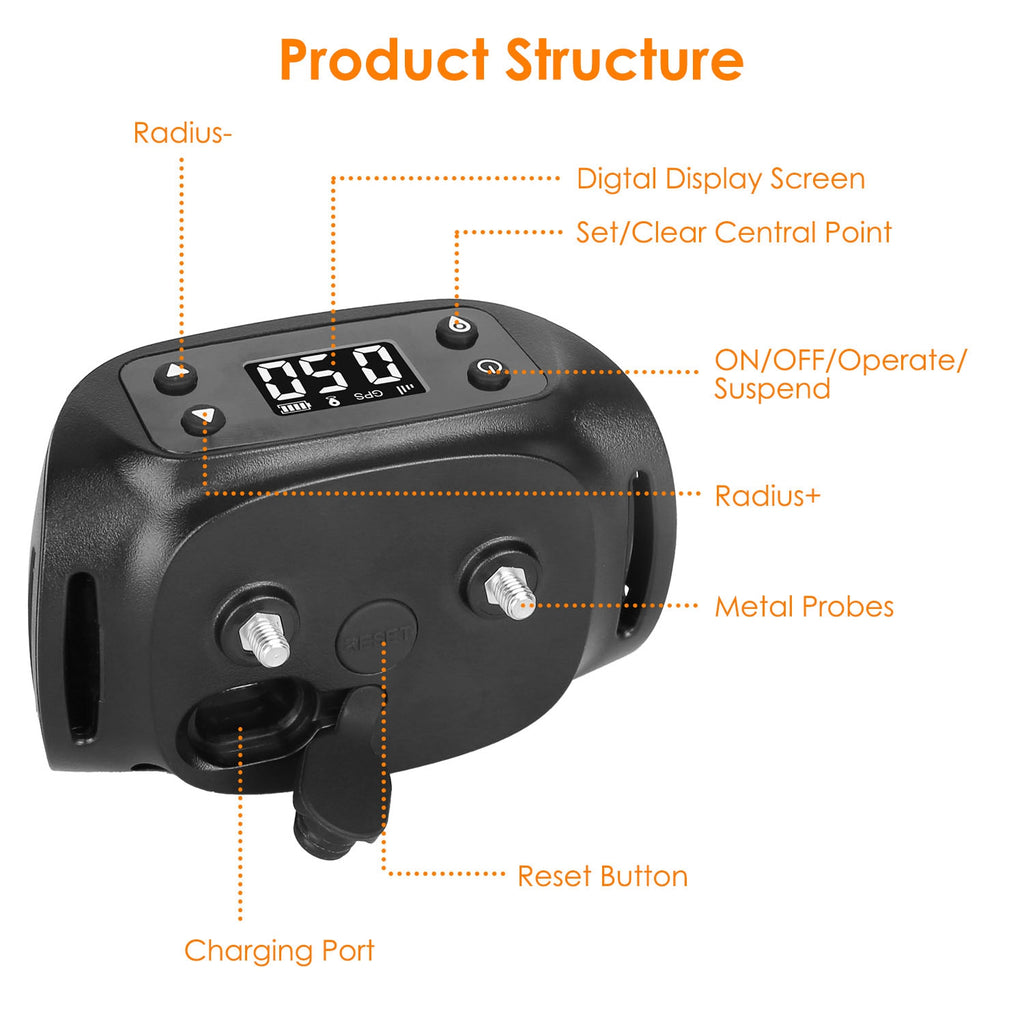 2 In 1 Dog GPS Fence Tracker Wireless GPS Dog Fence GPS Dog Collar With 32-2887FT Radius IPX6 Waterproof For Small Medium Large Dogs