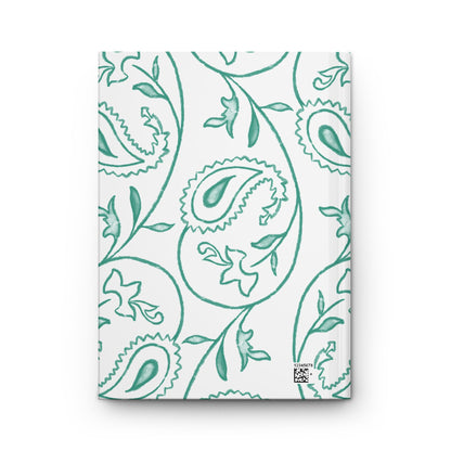 My Daily Planner Hardcover Journal – Teal Paisley Floral Design