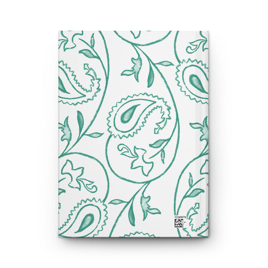 My Daily Planner Hardcover Journal – Teal Paisley Floral Design