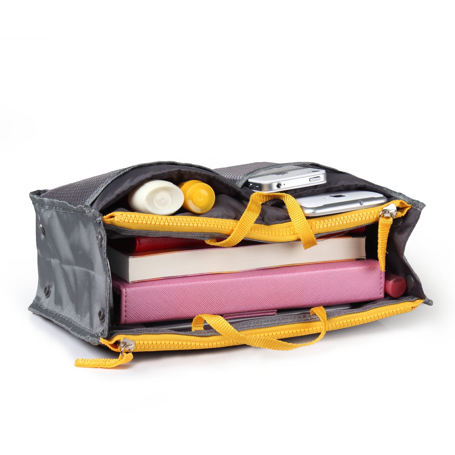Women Lady Travel Insert Handbag Organizer Makeup Bags Toiletry Purse Liner With Hand Strap