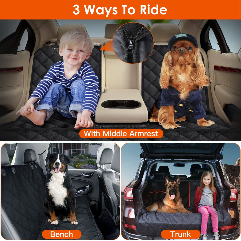 Dog Car Seat Cover Waterproof Back Seat Cover With Dog Seat Belt For Car Truck SUV
