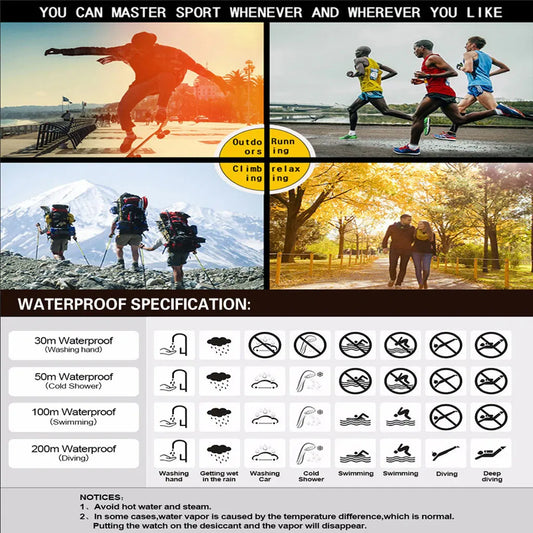 Men's Waterproof Digital Sports Watch Military Tactical LED Backlight Wristwatch
