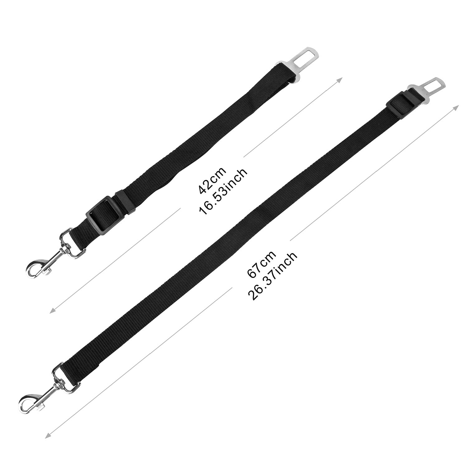 2Pcs Pet Dog Seat Belt Leash Adjustable Pet Dog- Cat Safety Leads Harness Car Vehicle Nylon Fabric Seatbelt Strap