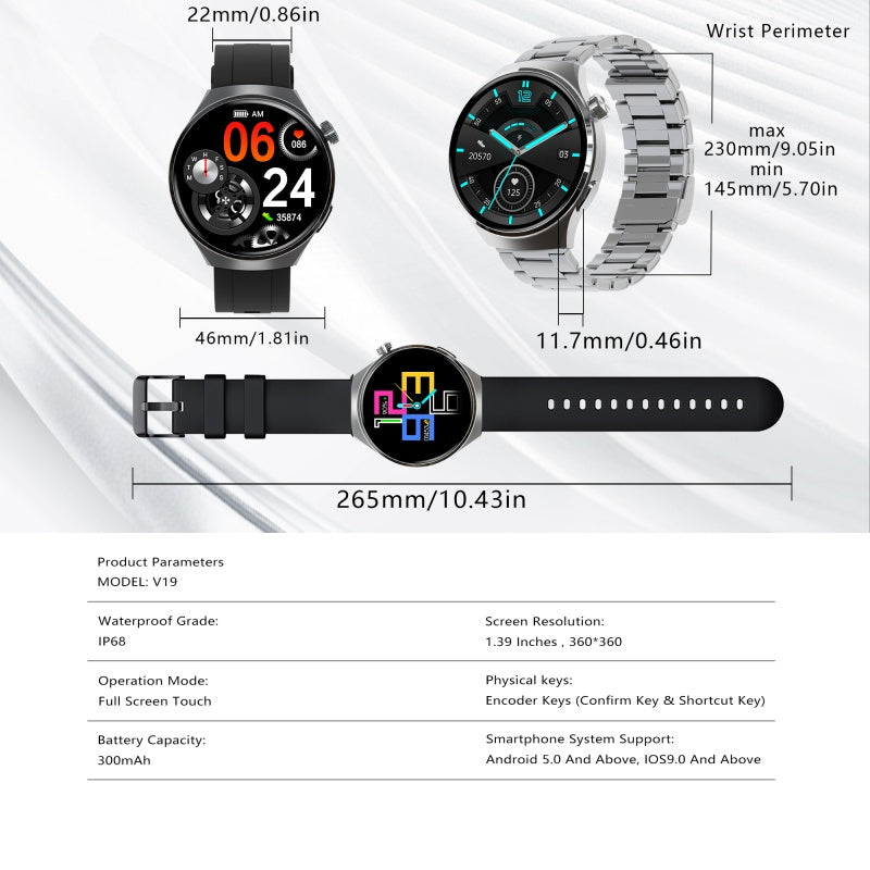 Men Bluetooth Smart Watch Answer Call Waterproof Heart Rate Fitness Tracker