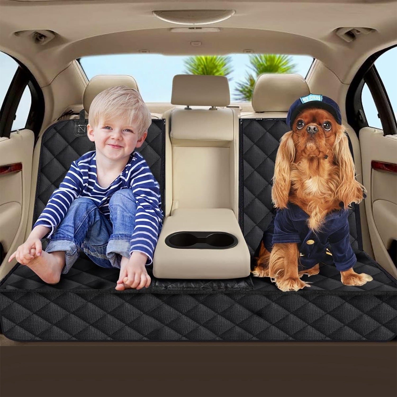 Dog Car Seat Cover Waterproof Back Seat Cover With Dog Seat Belt For Car Truck SUV