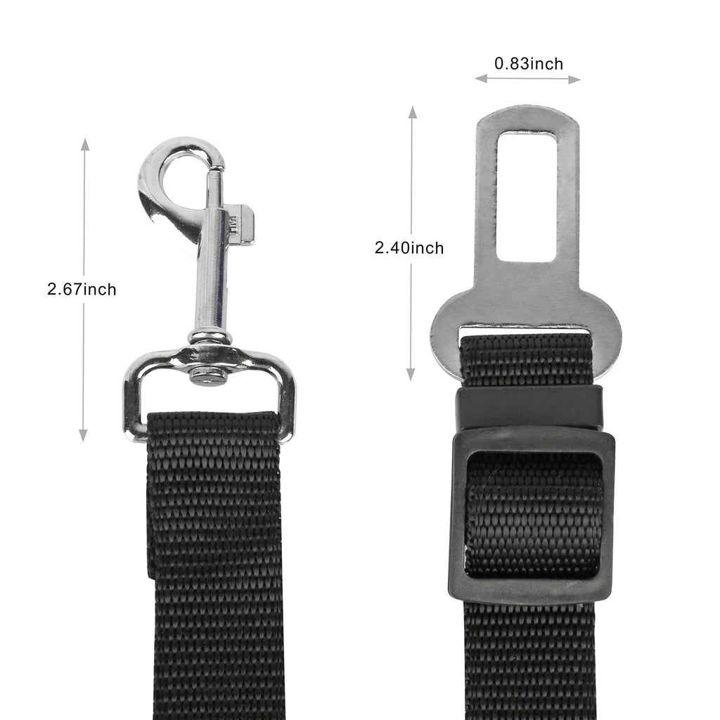 2Pcs Pet Dog Seat Belt Leash Adjustable Pet Dog- Cat Safety Leads Harness Car Vehicle Nylon Fabric Seatbelt Strap