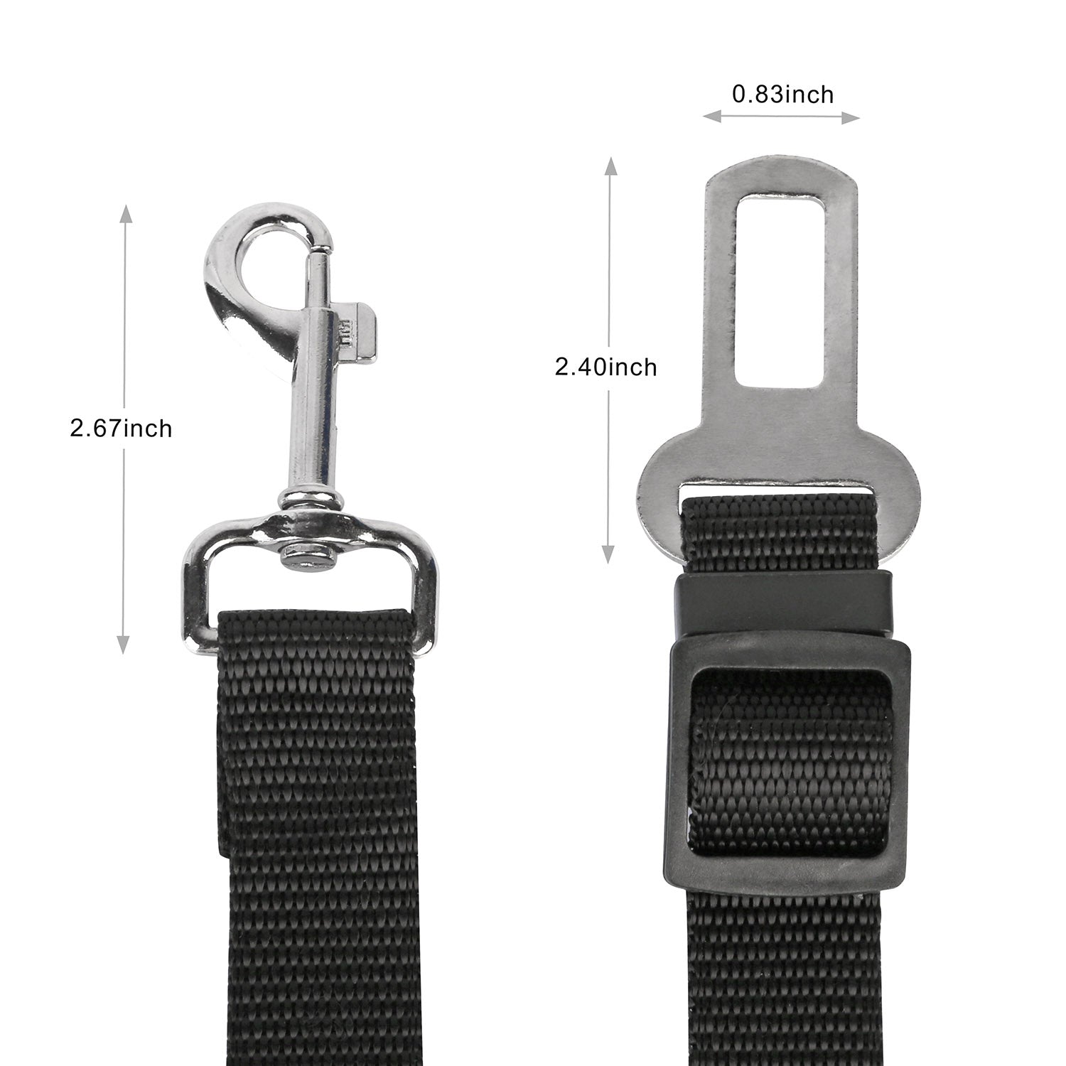 2Pcs Pet Dog Seat Belt Leash Adjustable Pet Dog- Cat Safety Leads Harness Car Vehicle Nylon Fabric Seatbelt Strap