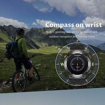 SENBONO GPS Smart Watch Men 1.45" HD Built-In GPS Altimeter Barometer Compass AI Voice