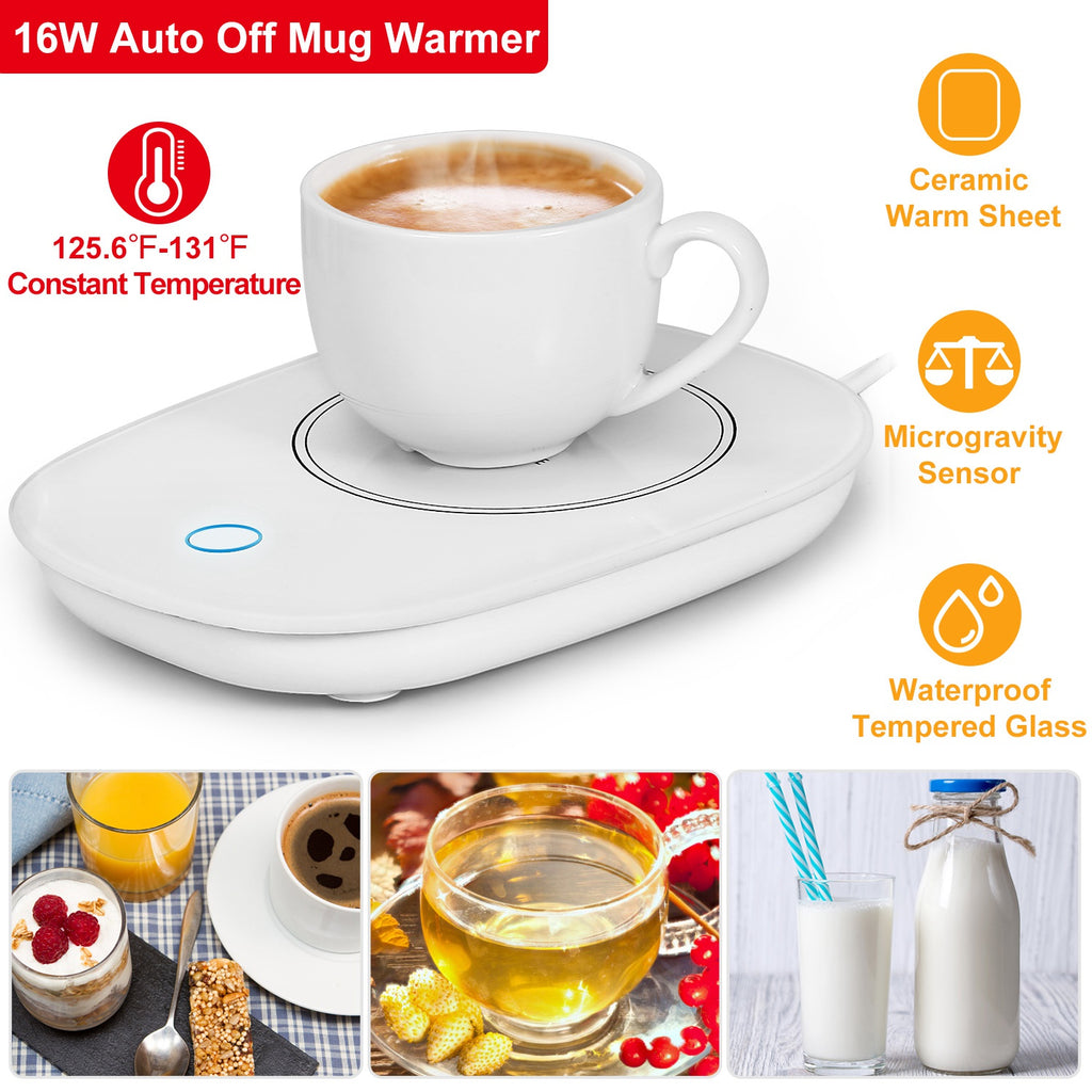 1Pc Coffee Cup Warmer Auto Shut Off- Coffee Tea Milk Electric Heater Pad Office Home Desk Electric Beverage Warmer Mat