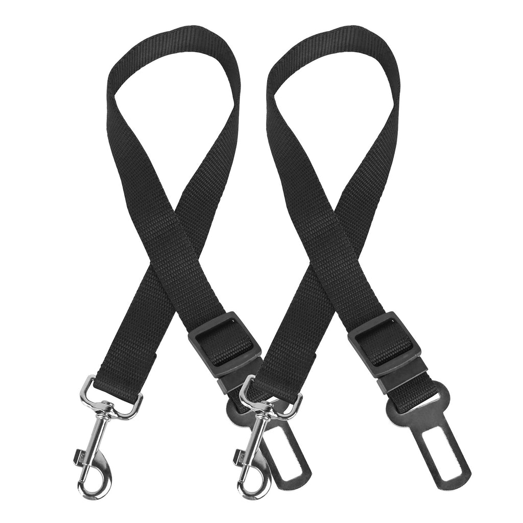 2Pcs Pet Dog Seat Belt Leash Adjustable Pet Dog- Cat Safety Leads Harness Car Vehicle Nylon Fabric Seatbelt Strap