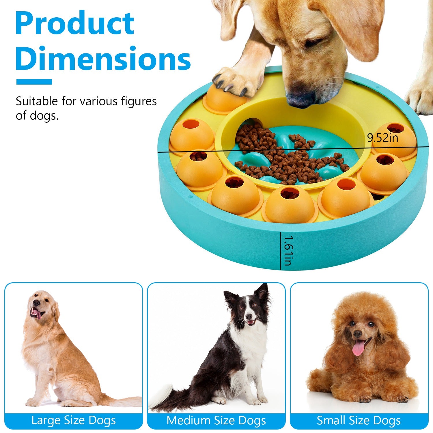 1Pc Dog Puzzle Food Feeder For Small Medium-Large Dog or Cat